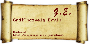 Grünczveig Ervin névjegykártya